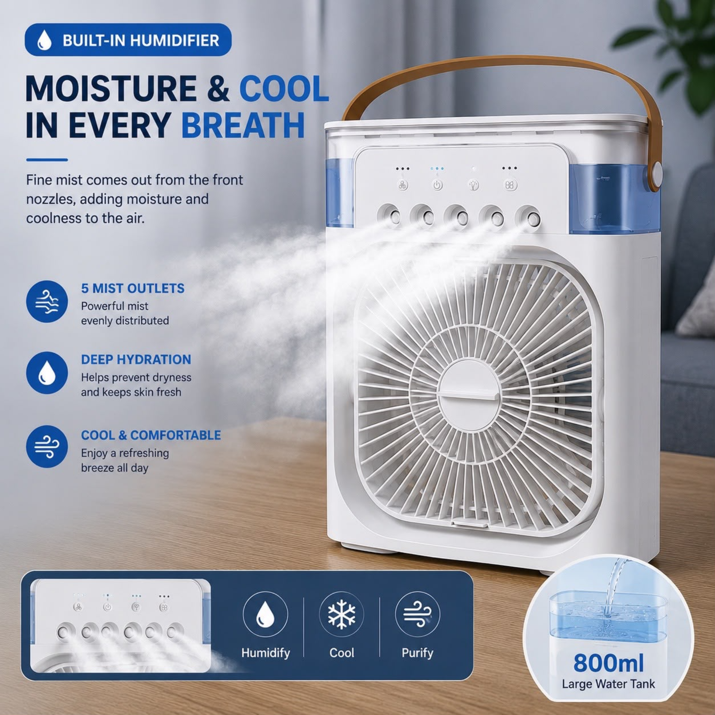 3-in-1 Air Cooler for Home & Office❄️
